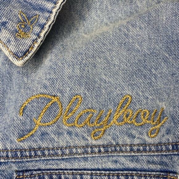 Playboy By PacSun Medium Wash Vintage Fit Jacket size Large - Picture 7 of 14